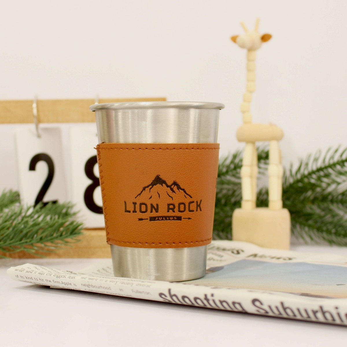 【行山系列】訂製304不鏽鋼皮套戶外露營杯BG04-6