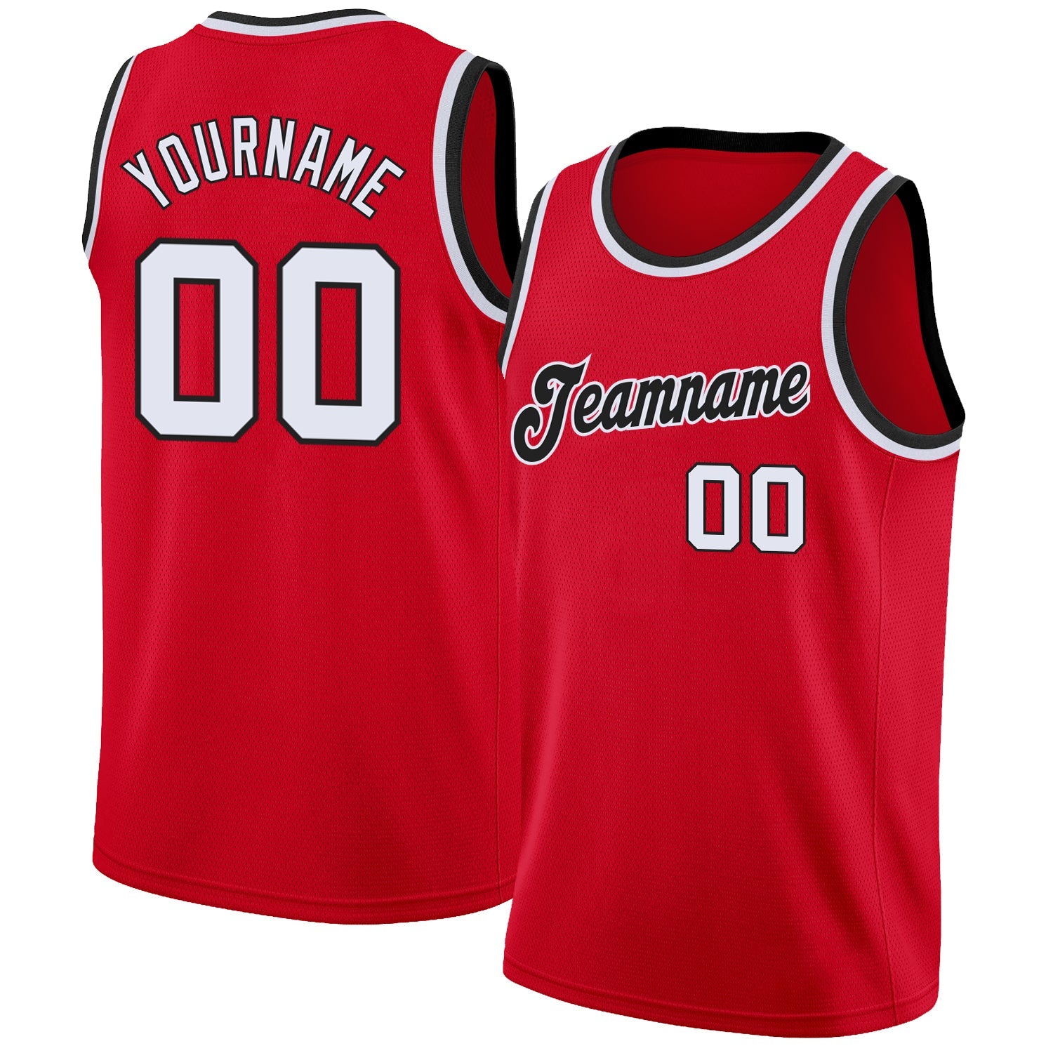 Red black and white hot sale jersey