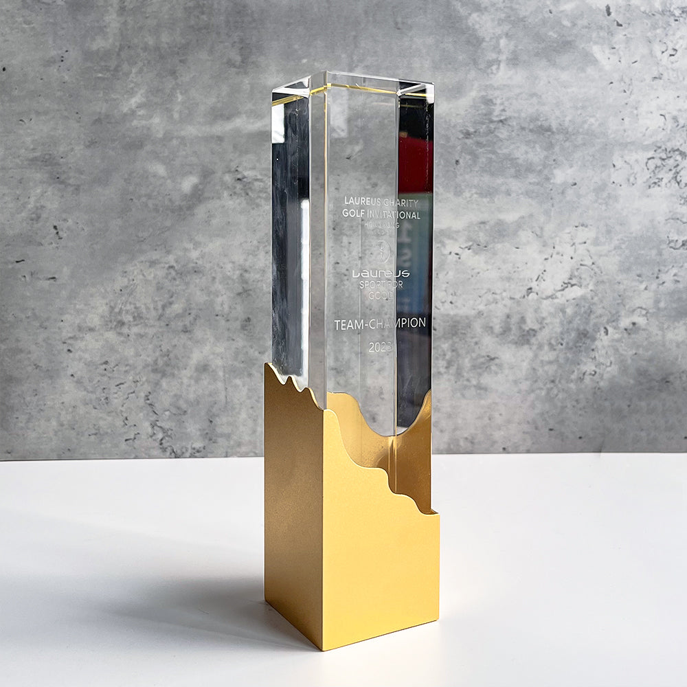 [Case Studies]Laureus | Metal Cube Crystal Trophy