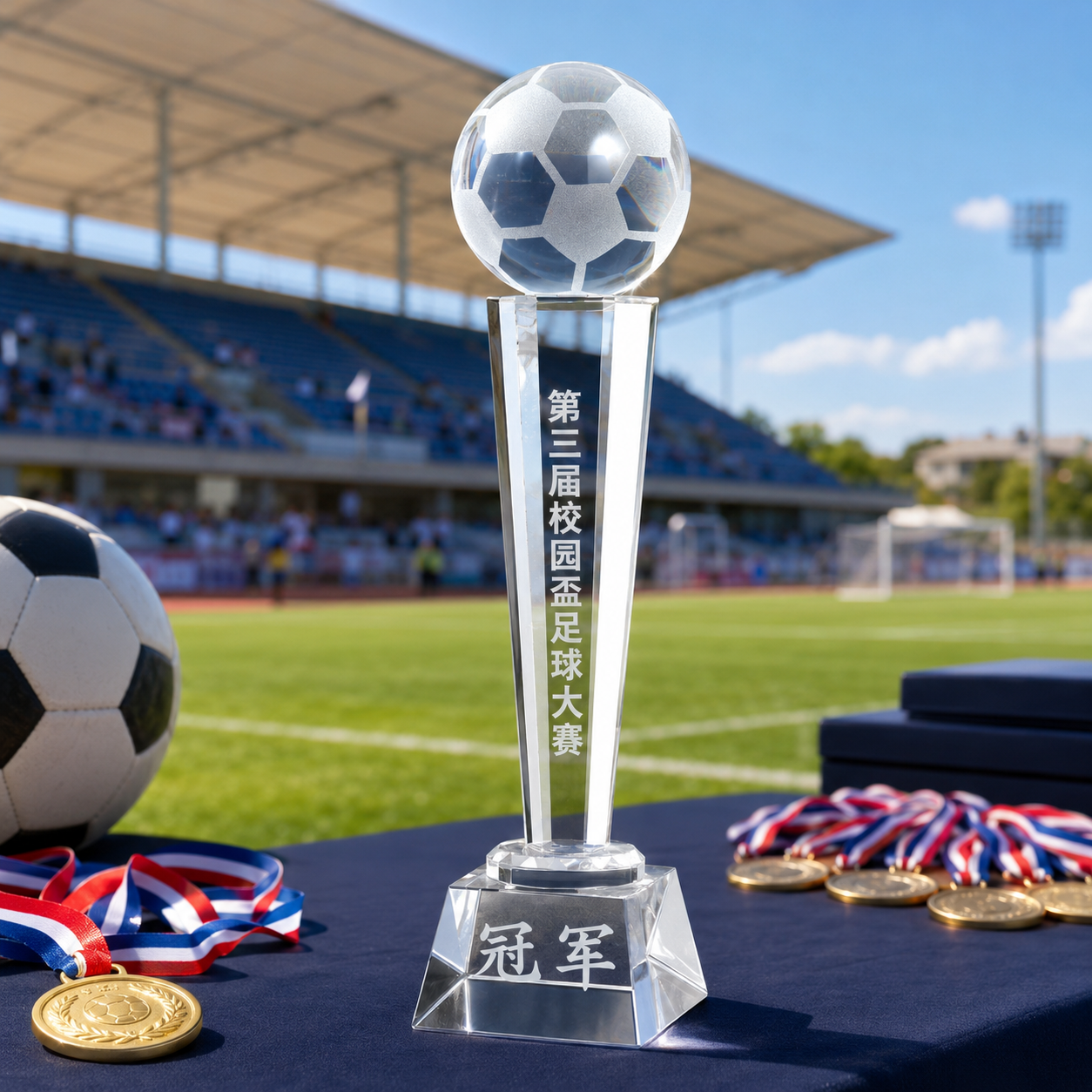 Customizable Crystal Ball Sports Trophy with Interchangeable Options | 客製化水晶球運動獎盃 多款球類可選 適合比賽頒獎與紀念