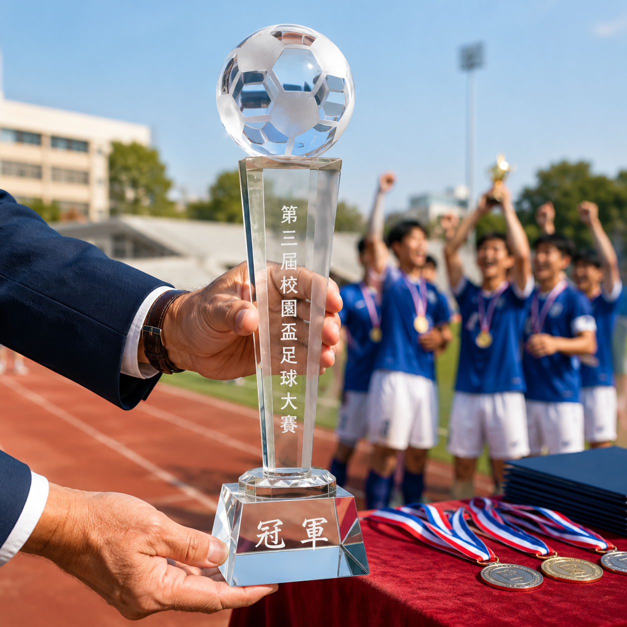Customizable Crystal Ball Sports Trophy with Interchangeable Options | 客製化水晶球運動獎盃 多款球類可選 適合比賽頒獎與紀念