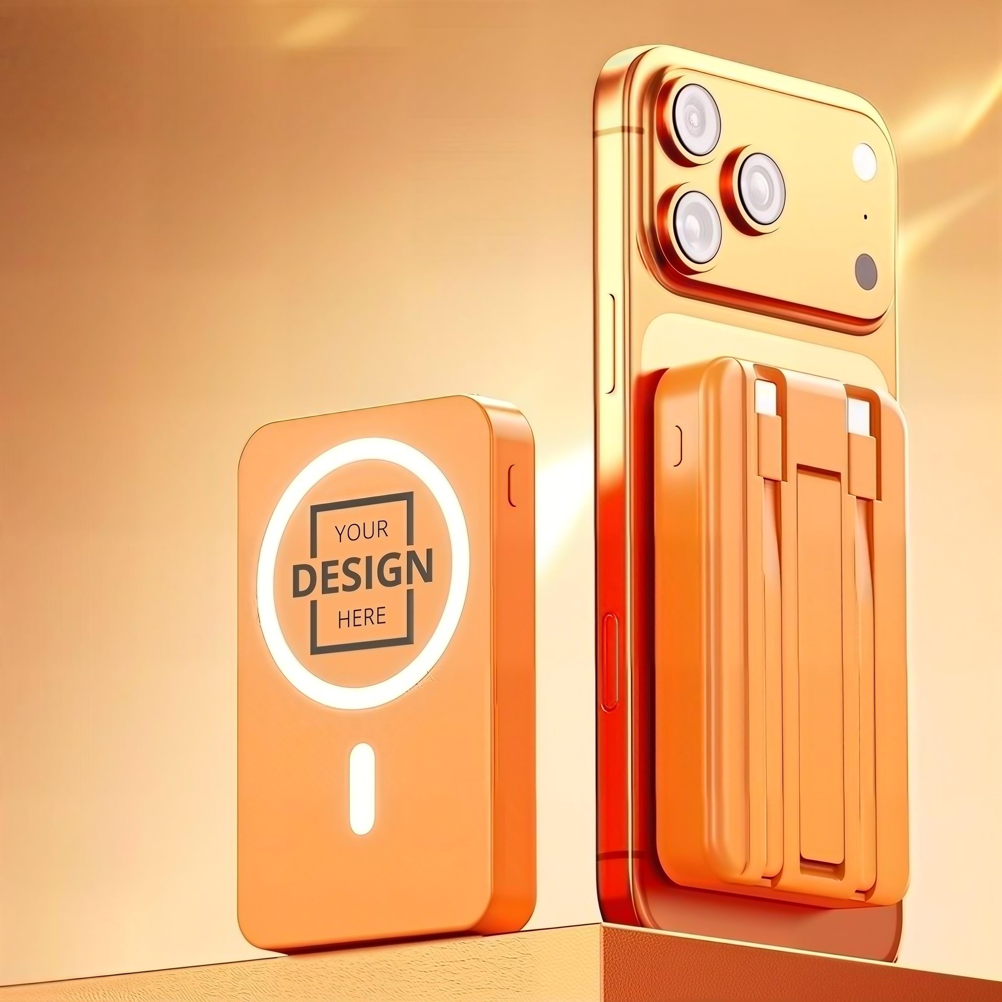 企業禮品訂製 磁吸大容量快充充電寶 無線快充+折疊支架 可訂製Logo