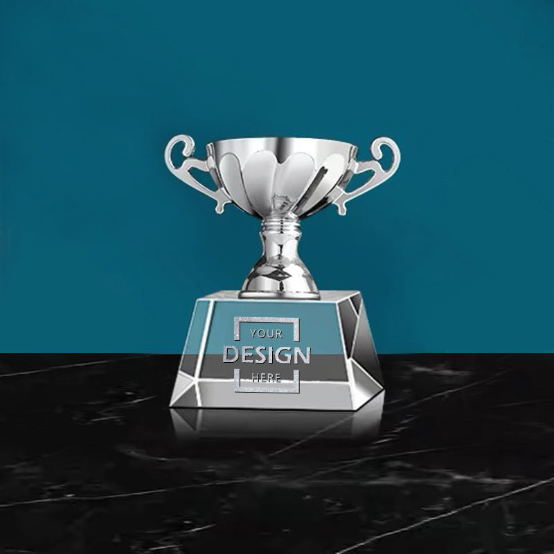 High quality custom made trophy holder[Crystal Award] Metal crystal trophy three colors optional creative unique personality customization team