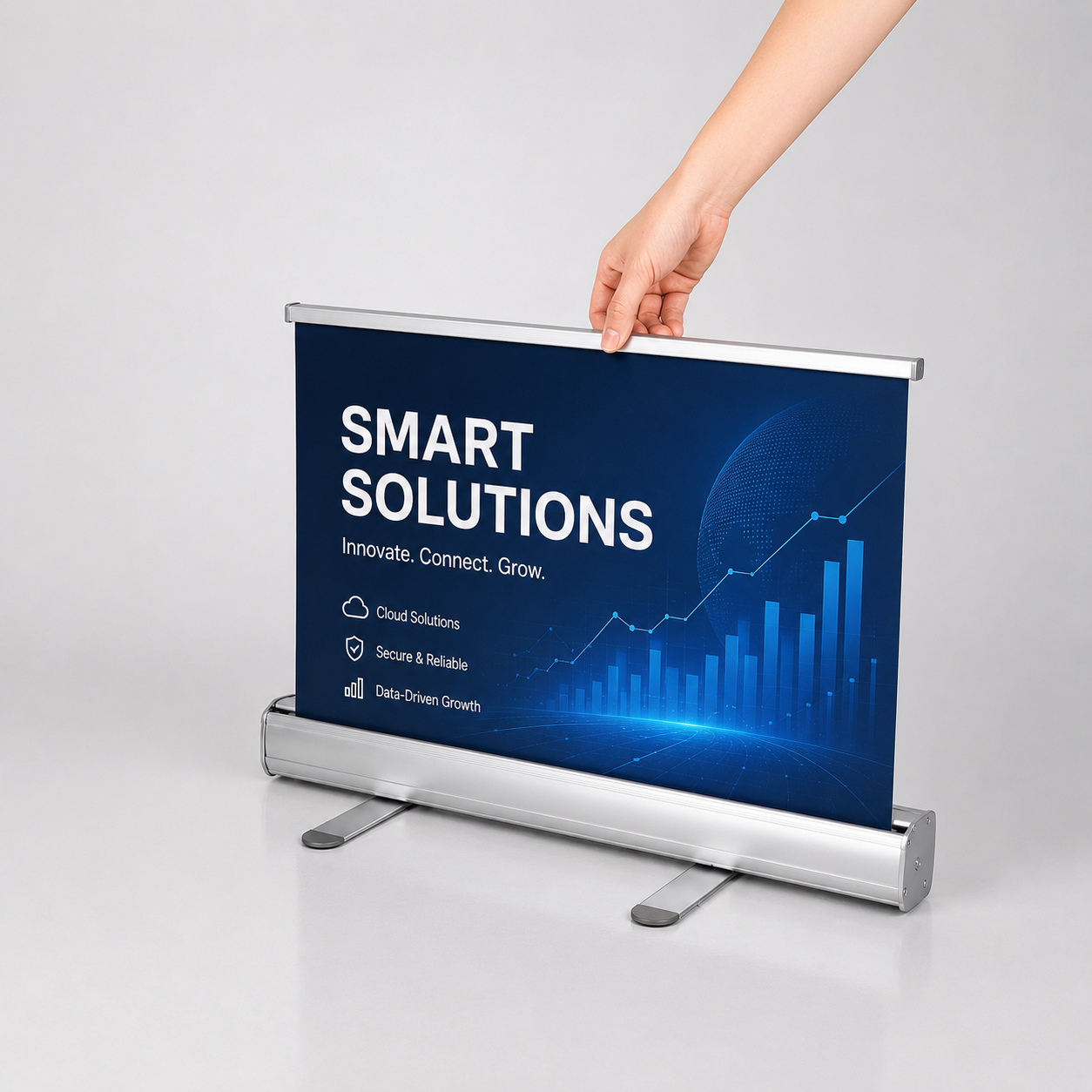Customized Aluminum Alloy Roll-Up Banner Stand Portable Retractable Advertising Stand｜可定制鋁合金易拉寶展架 便攜伸縮落地廣告展示架