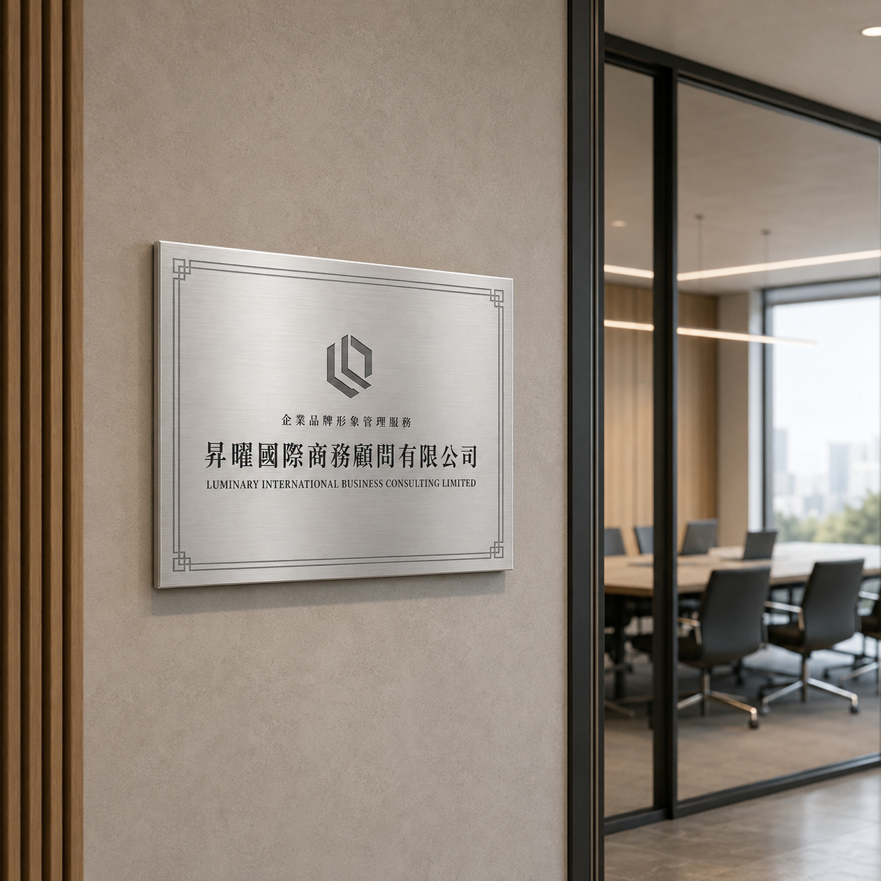 Custom Stainless Steel Company Plaque | 客製化銀色不鏽鋼公司牌匾 企業門牌 辦公室招牌 公司形象展示牌