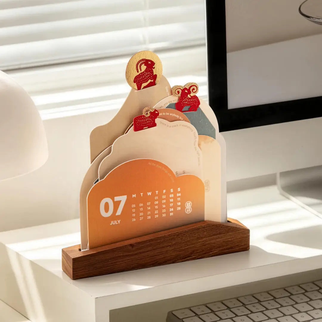 2027 Zodiac Goat Desktop Calendar with Custom Branding | 2027羊年造型座檯月曆 品牌訂製禮盒 客戶答謝禮品