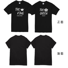 Free Color Matching Couple T-Shirt | 可自由配色情侶T-Shirt King & Queen