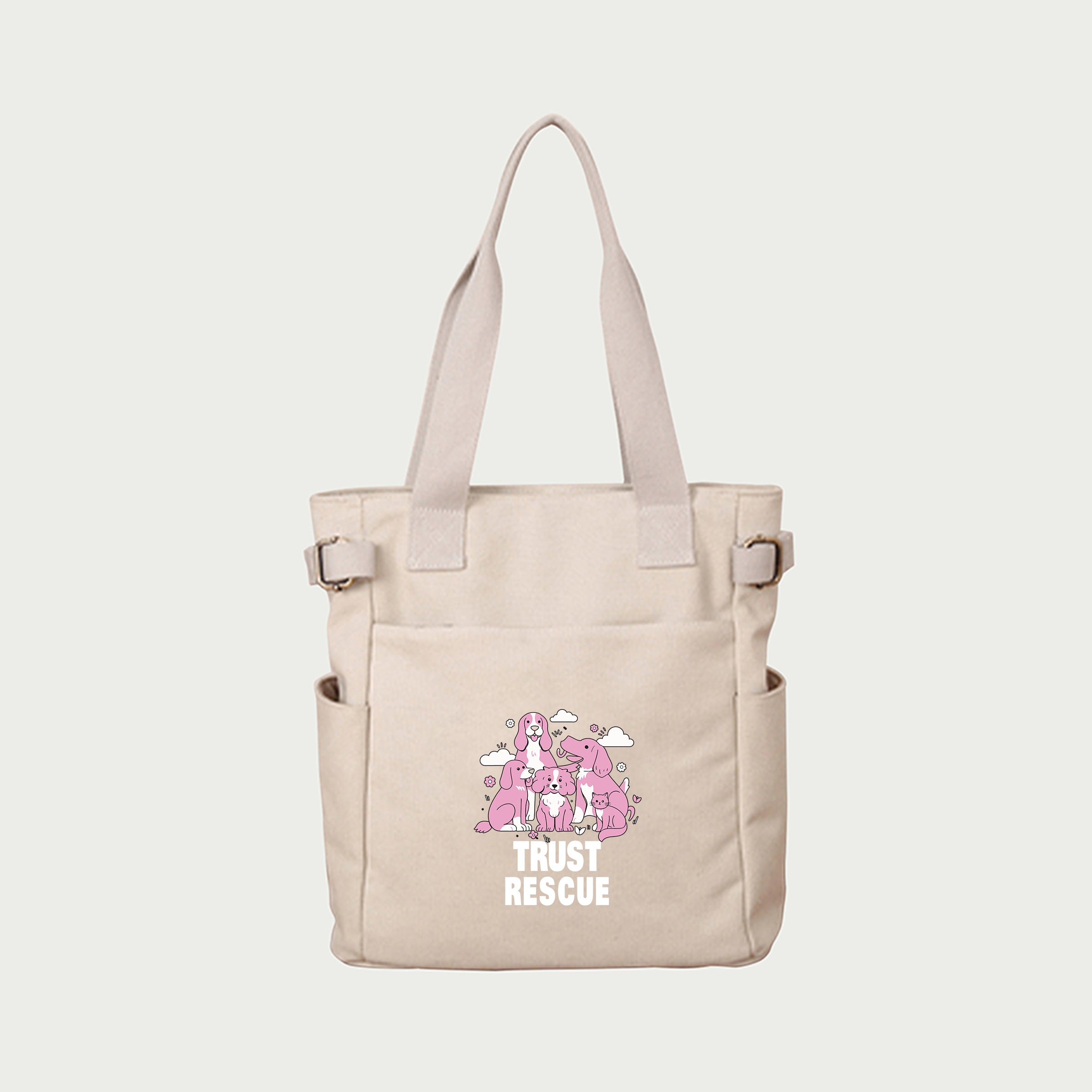 【Special Gift ×Literary Canvas Bag】貓狗圖案 日系純色帆布袋 文藝帆布包單肩大容量