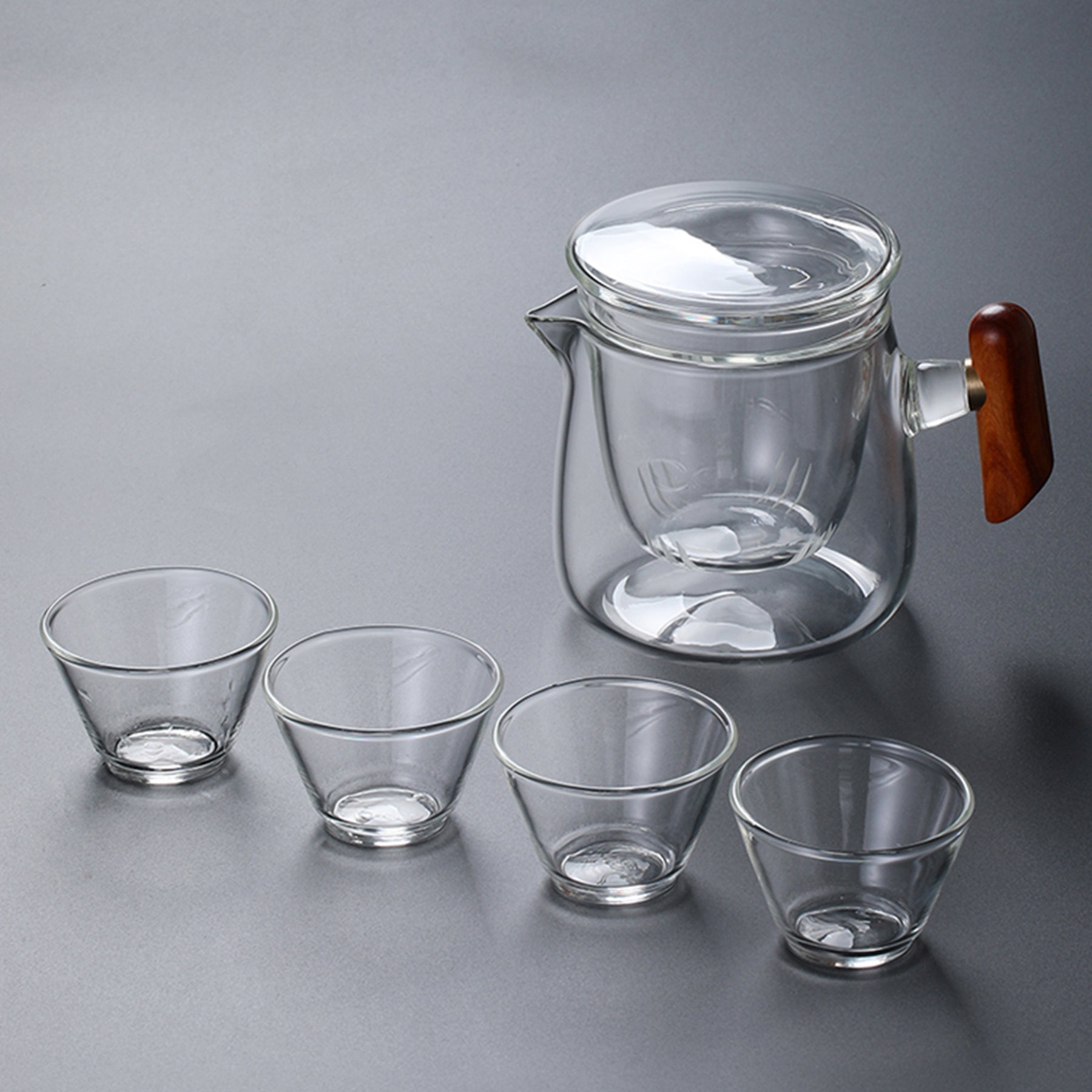 Portable Cup And Pot Set | 旅行茶具套裝 一壺四杯玻璃茶壺客製化戶外禮物