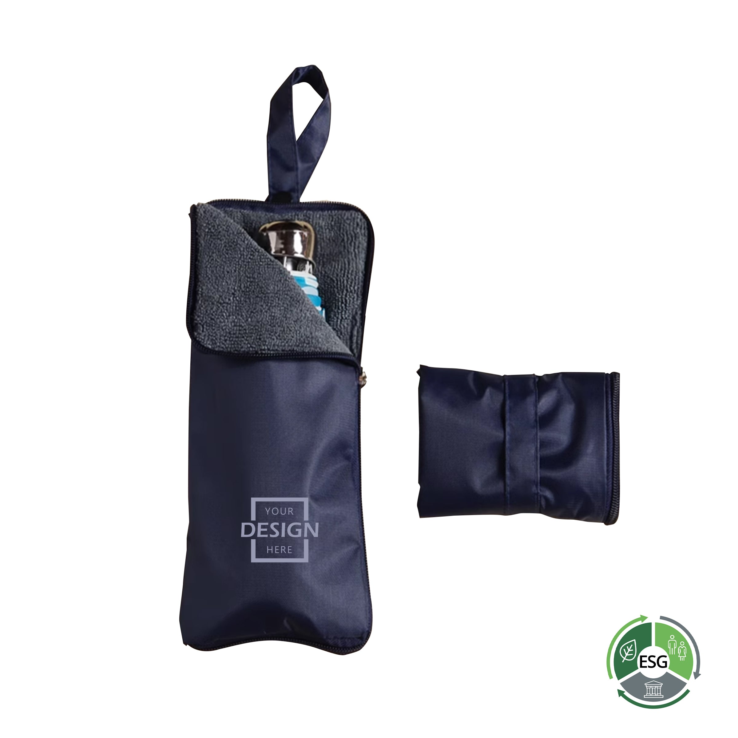 Absorbent Fine Plush Folding Umbrella Storage Bag | 定製環保便攜吸濕雨傘套 BG34-72