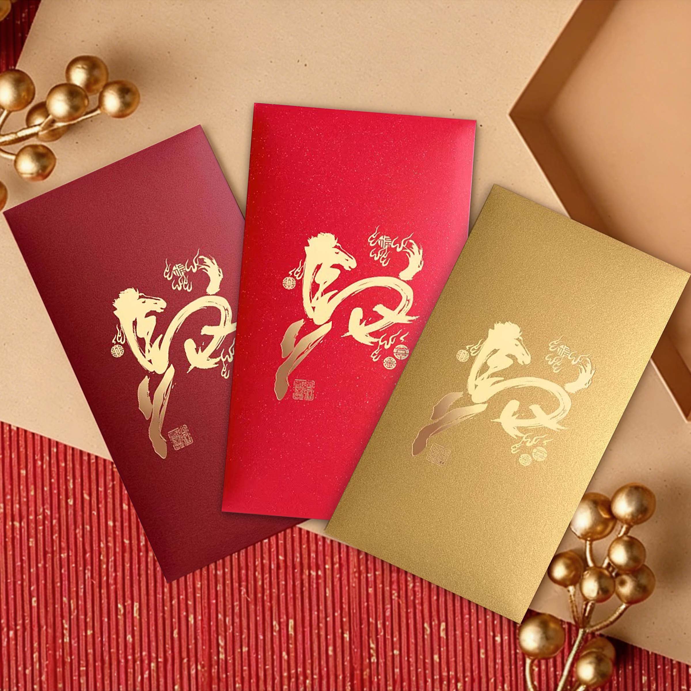 2026 CNY Customizable Red Envelopes | 2026馬年紅包 客製化利是封 燙金燙銀印公司logo 春節壓歲錢紅包