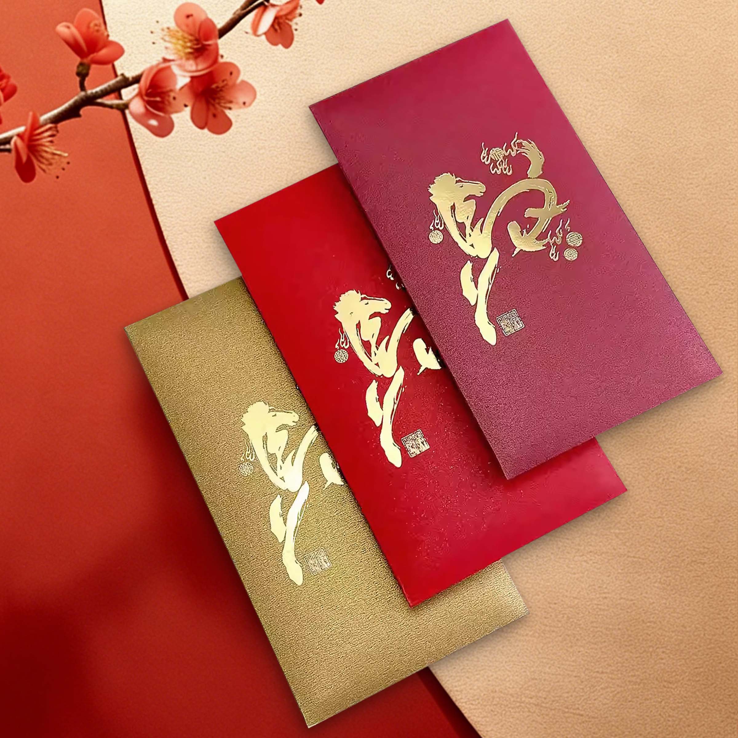 2026 CNY Customizable Red Envelopes | 2026馬年紅包 客製化利是封 燙金燙銀印公司logo 春節壓歲錢紅包