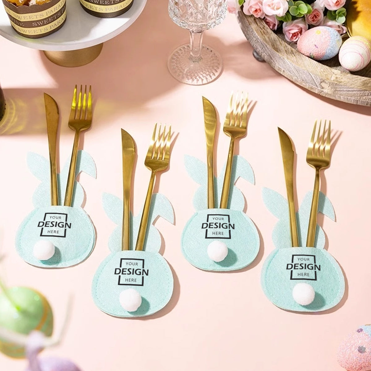 Easter 毛氈材質餐具袋（刀叉袋）客製化logo 商務禮品 晚宴禮品 批量訂購 BG23-226
