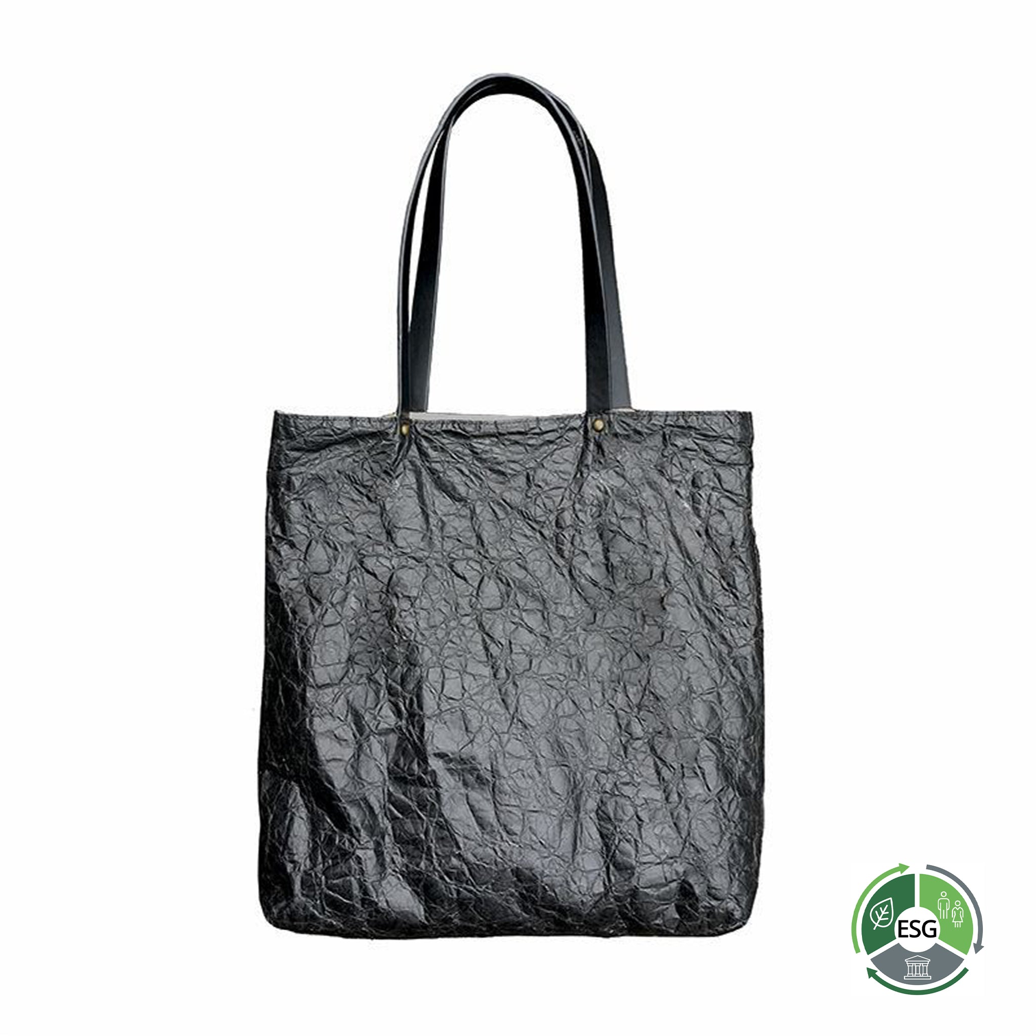 Washed Tyvek Embossed Eco-friendly Tote Bag | 水洗揉紋杜邦紙袋雙層帆佈內裡購物環保手提袋定製BG17-7
