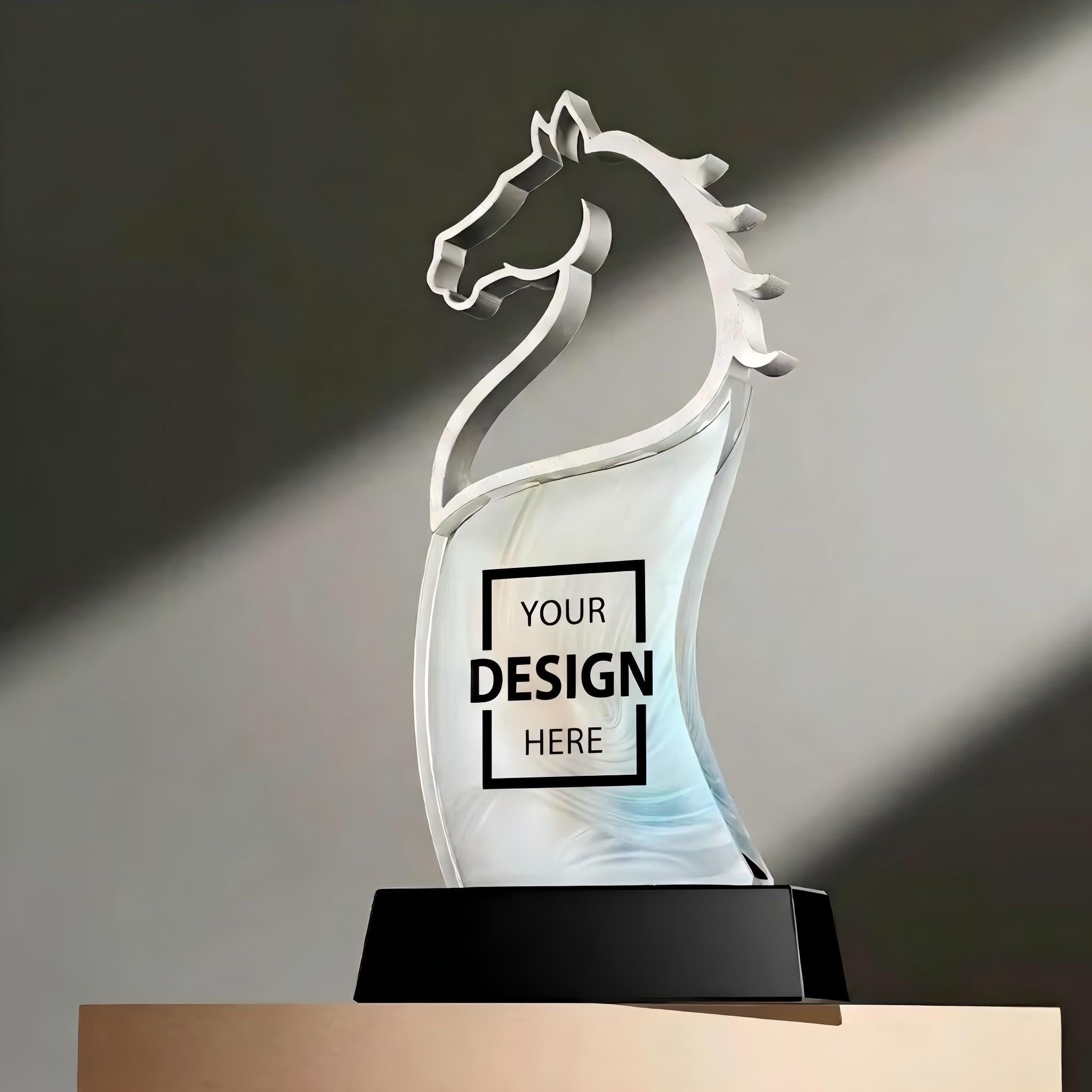 Customized year of horse creative crystal trophies to award outstanding employees | 客製化創意馬年水晶獎座頒獎典禮比賽獎盃