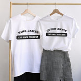 Free Color Matching Couple T-Shirt | 可自由配色情侶T-Shirt KING & QUEEN