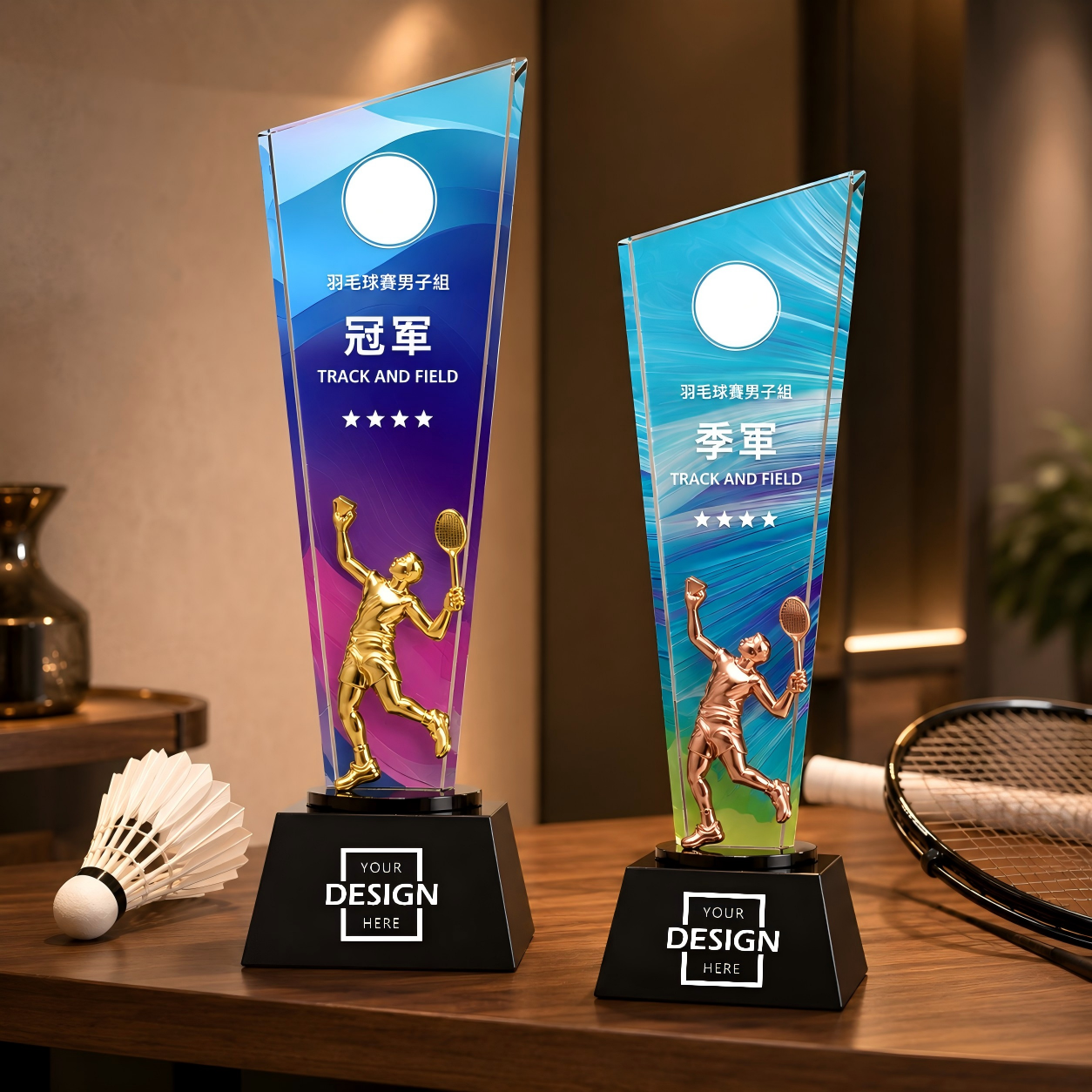 Customizable Crystal Sports Trophy Award | 客製化水晶運動獎盃 籃球足球羽毛球 比賽頒獎紀念獎座
