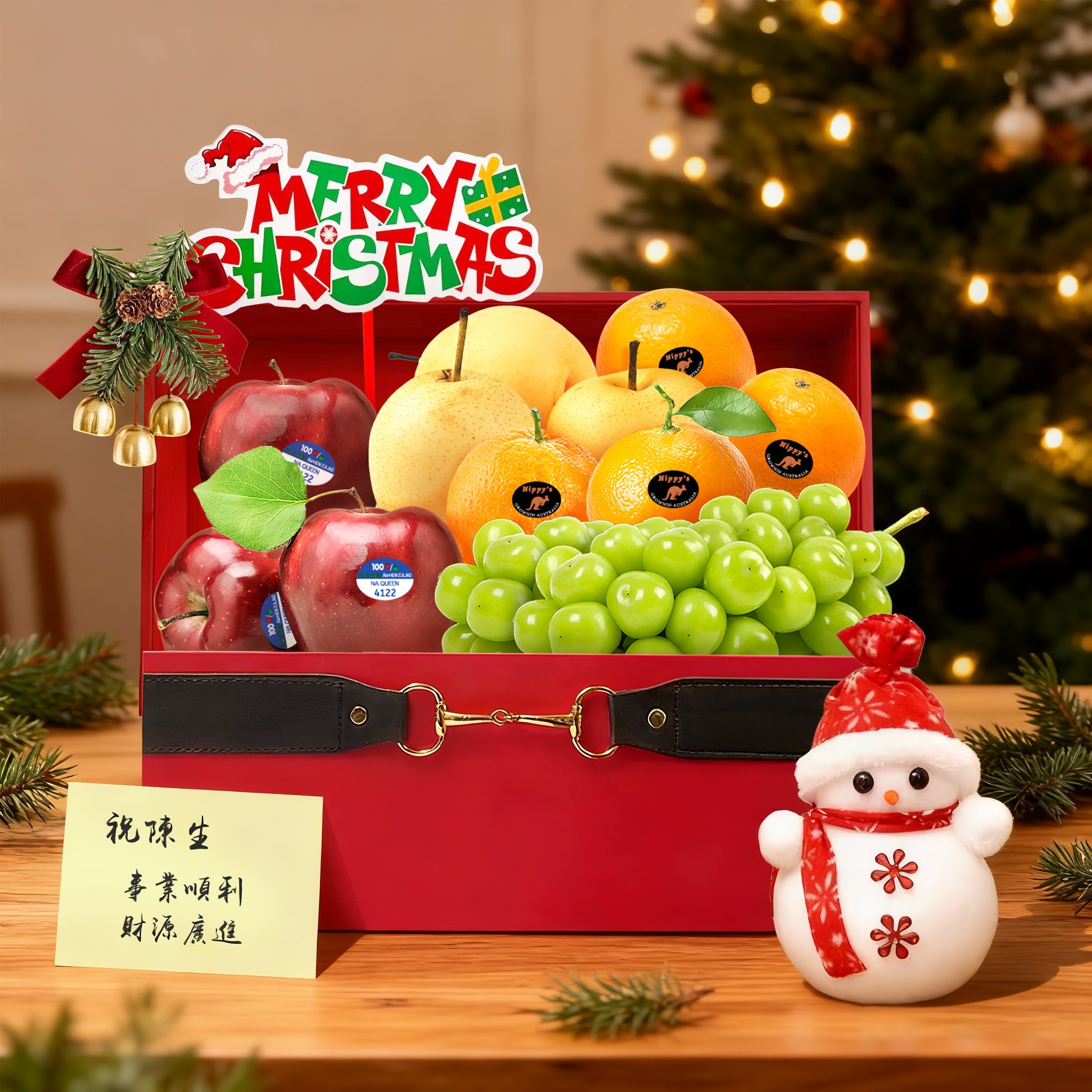 【聖誕水果禮籃】水果禮籃  Christmas Fruit Hamper 聖誕生果籃 精美禮籃 優質果籃 親戚朋友祝賀禮物 送長輩 企業送客戶 - Design Your Own Wine