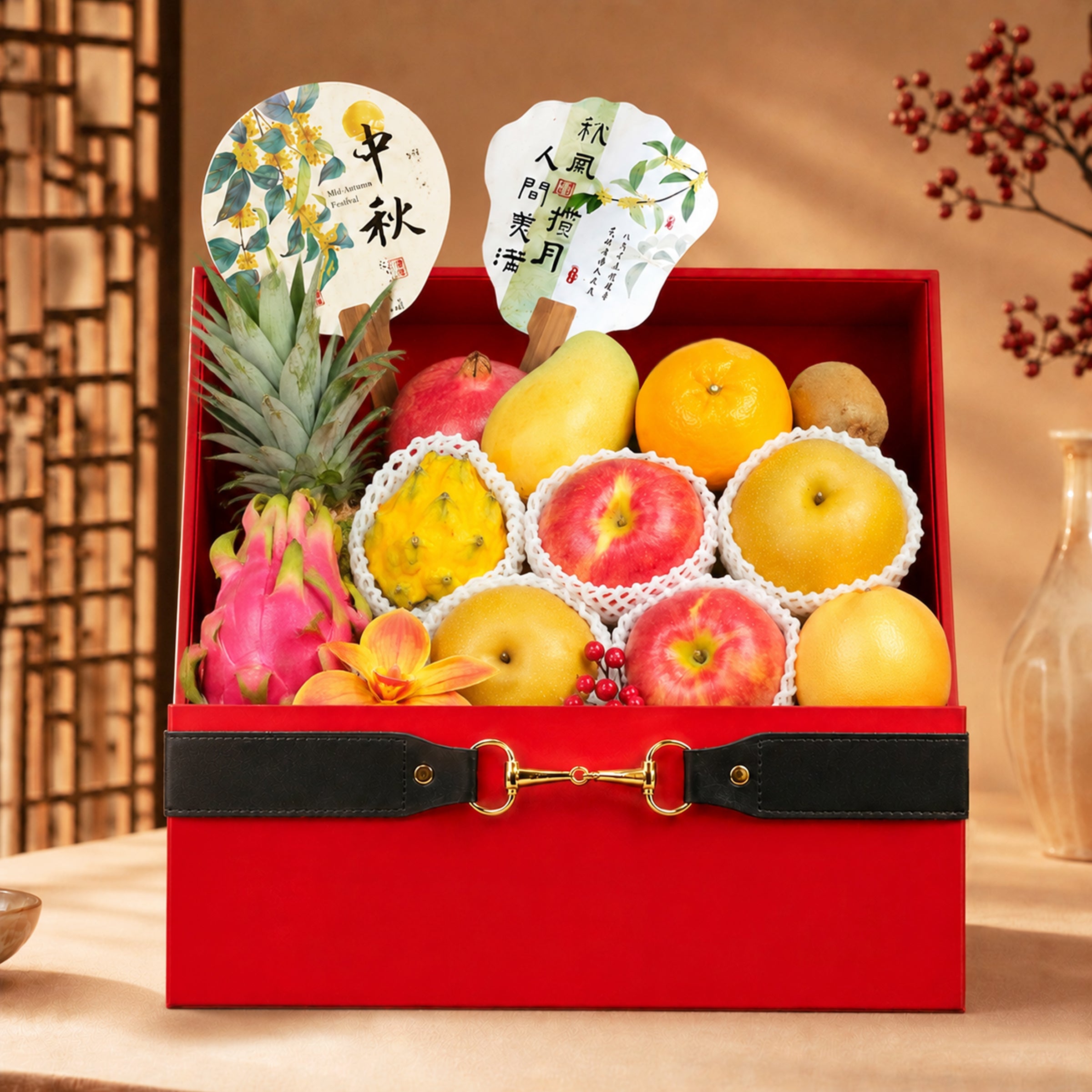 中秋禮籃 當季進口鮮果禮籃 滿載祝福送親友 送客戶 賞月禮物 中秋佳節必備Mid-Autumn Festival Hamper