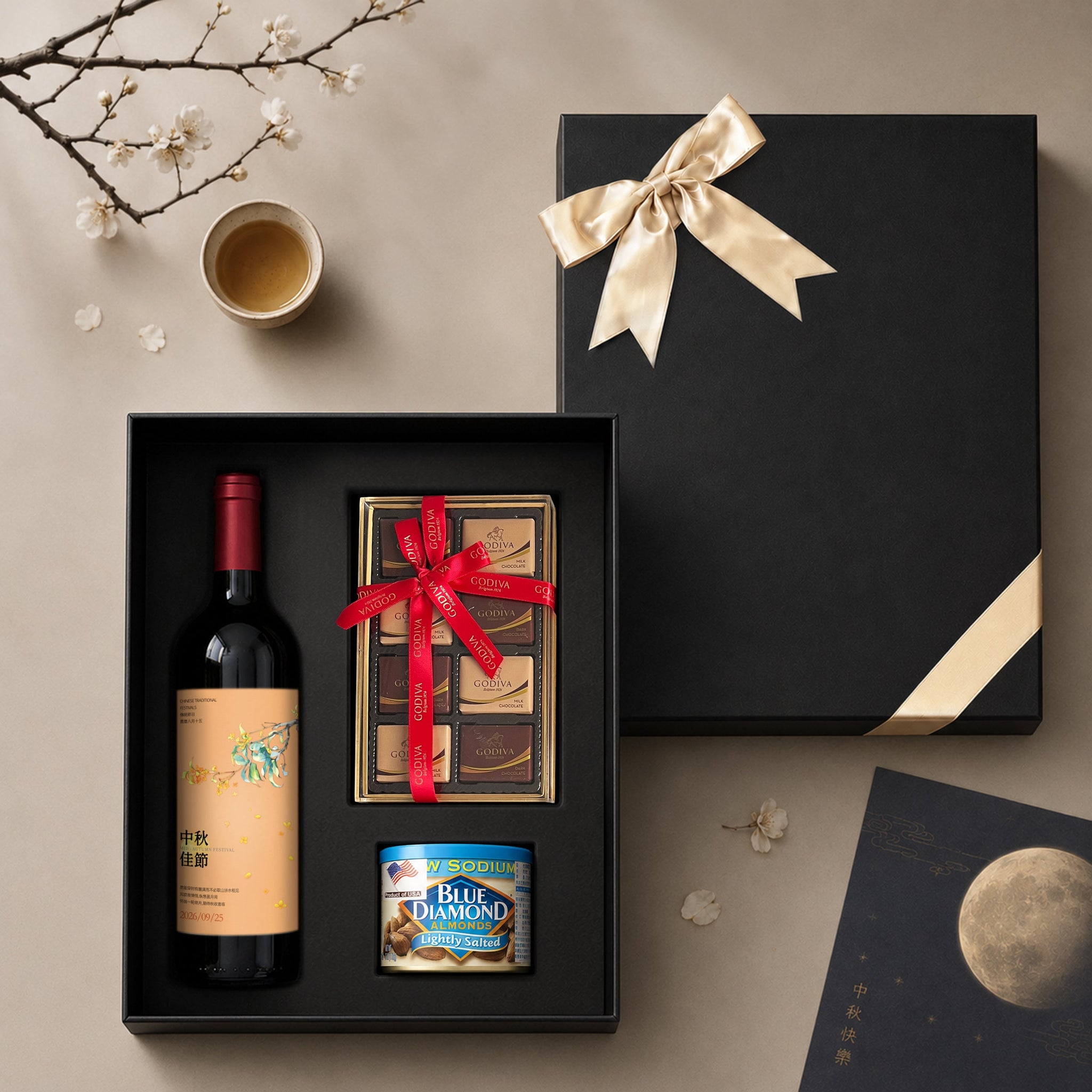 【中秋早鳥優惠】中秋紅酒驚喜禮盒  零食與訂製紅酒禮盒 中秋送禮必備心意禮 客戶親戚朋友送禮 長輩中秋禮物Mid-Autumn Festival