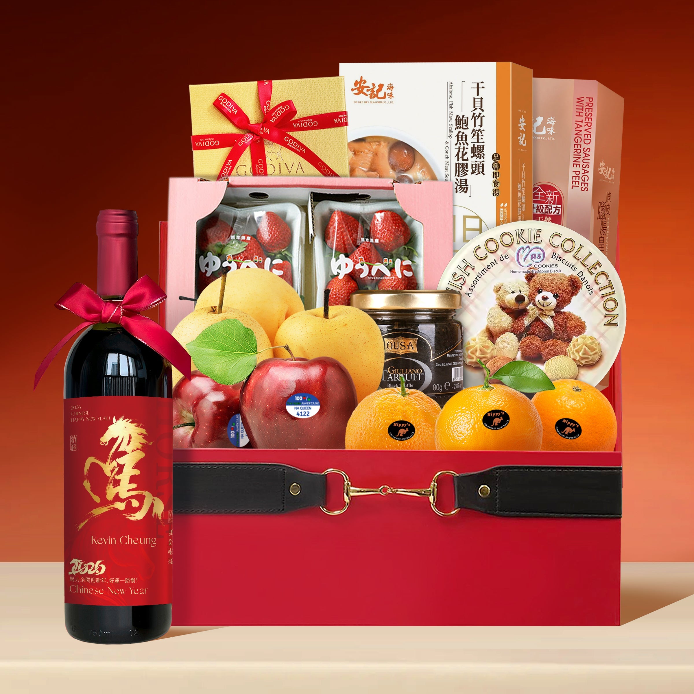 2026新年零食紅酒生果禮籃  過年年貨 春節送禮 新年拜年送客戶親戚朋友長輩 New Year  Food & Wine & Fruit Hamper