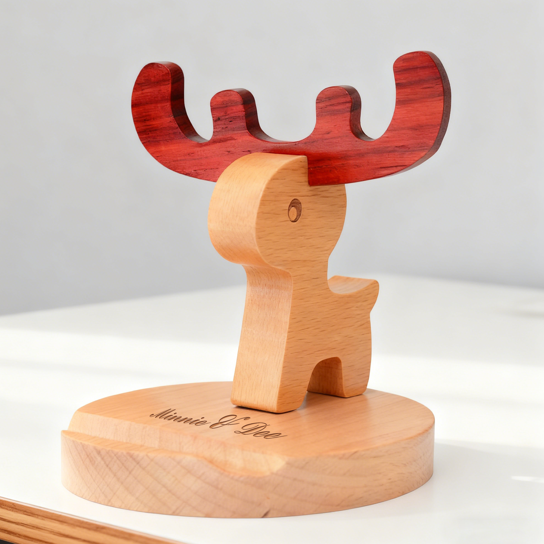 Christmas Elk Wooden Mobile Phone Holder | 聖誕麋鹿木質手機支架 企業訂製聖誕禮品
