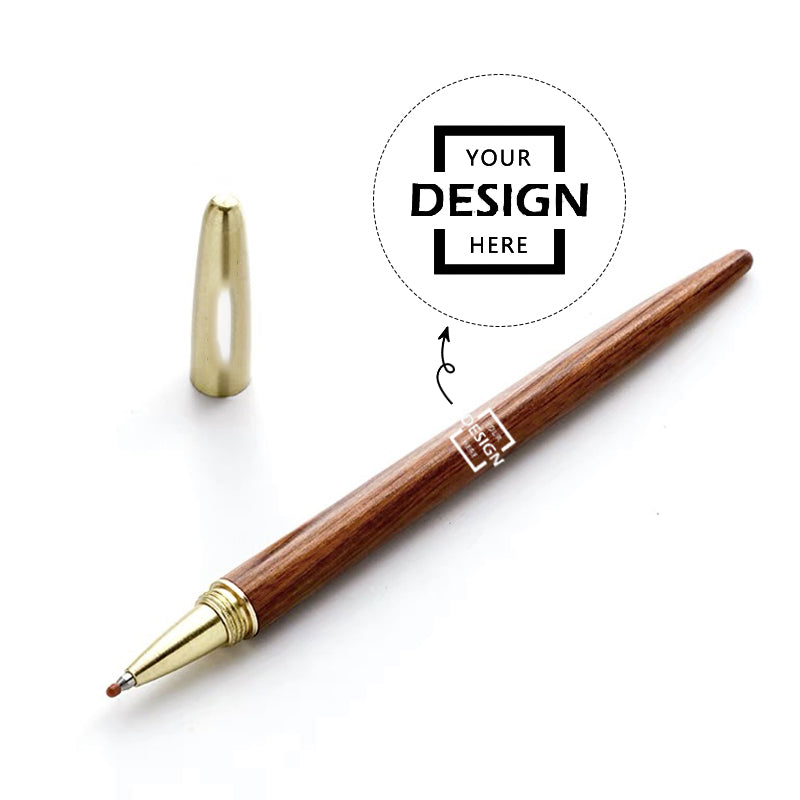 Custom esg certified eco-friendly business wood brass signature pen BG22-50