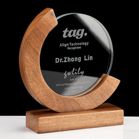 Solid Wood Crystal Trophy,Personalized Trophy Award