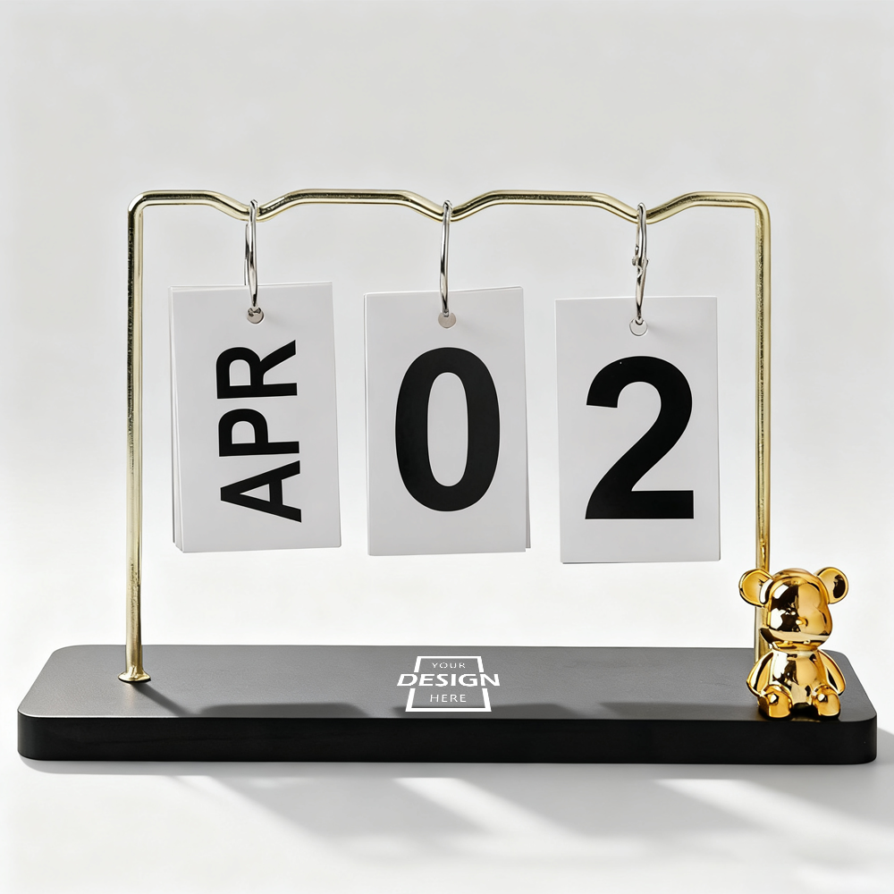 2026 New Year Cute Bear Metal Desk Calendar | 可愛小熊金屬日曆擺件