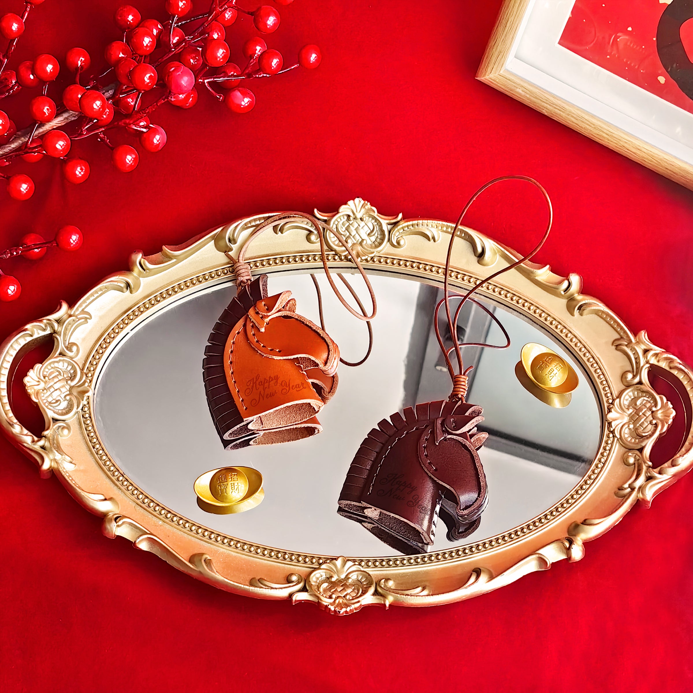 Customized New Year Pendant Gift | 2026新年馬頭皮質挂件 馬年鑰匙扣