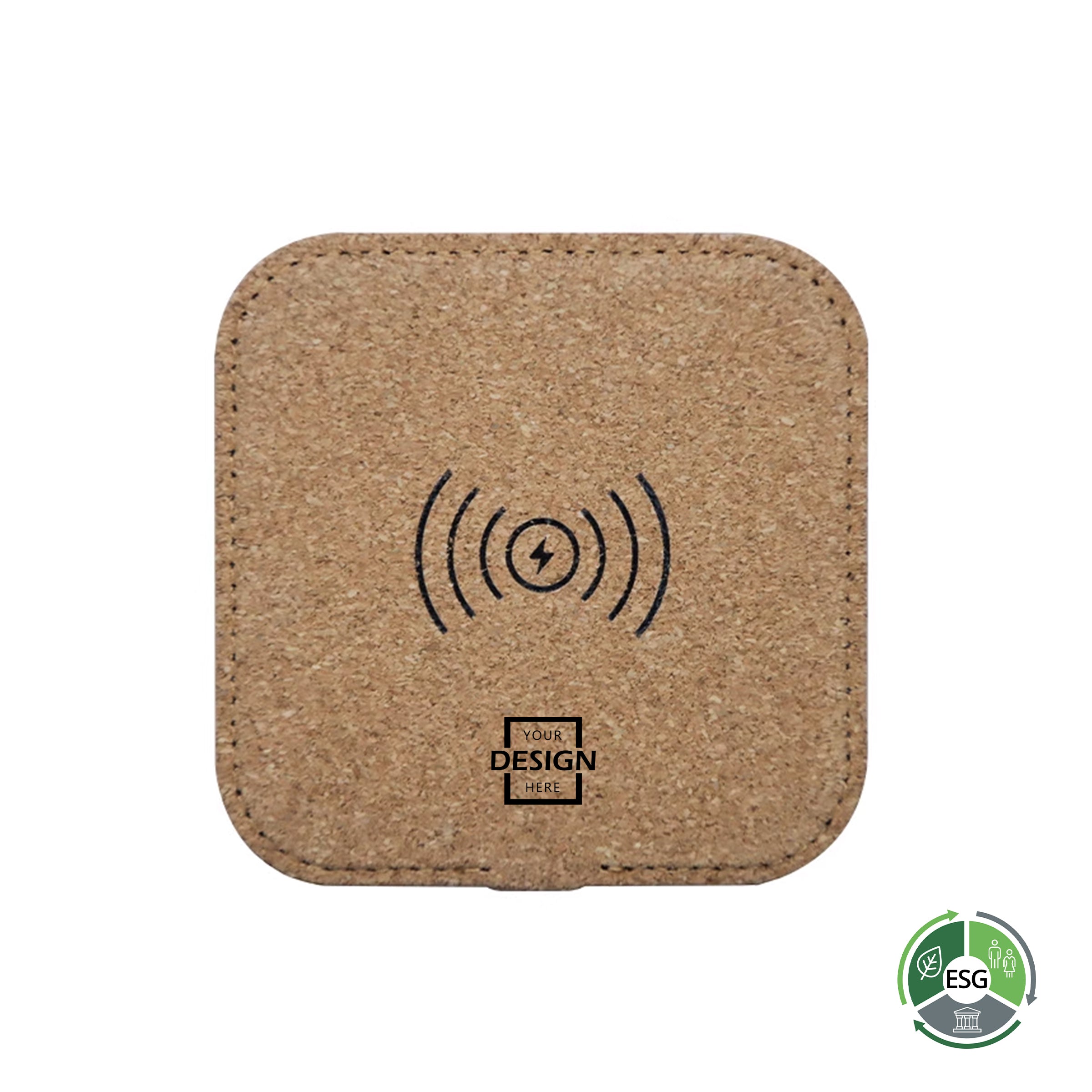 Eco-friendly Cork Wireless Charger | 環保方形軟木無線充電器