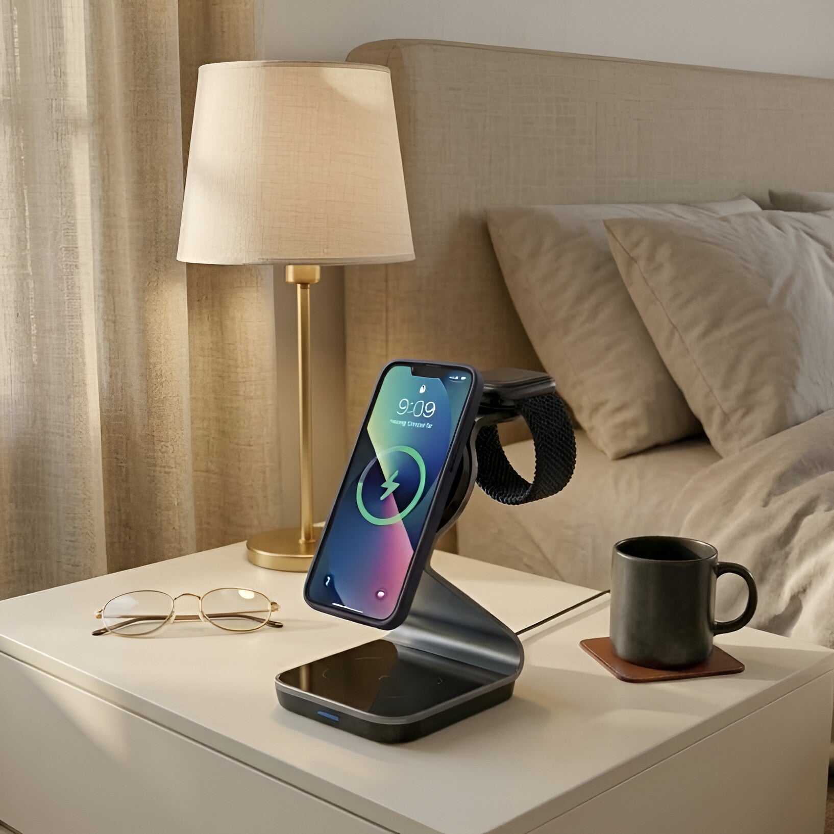 3-In-1 iPhone holder wireless charger | 三合一磁吸款蘋果手機支架無線充電器 BG28-121