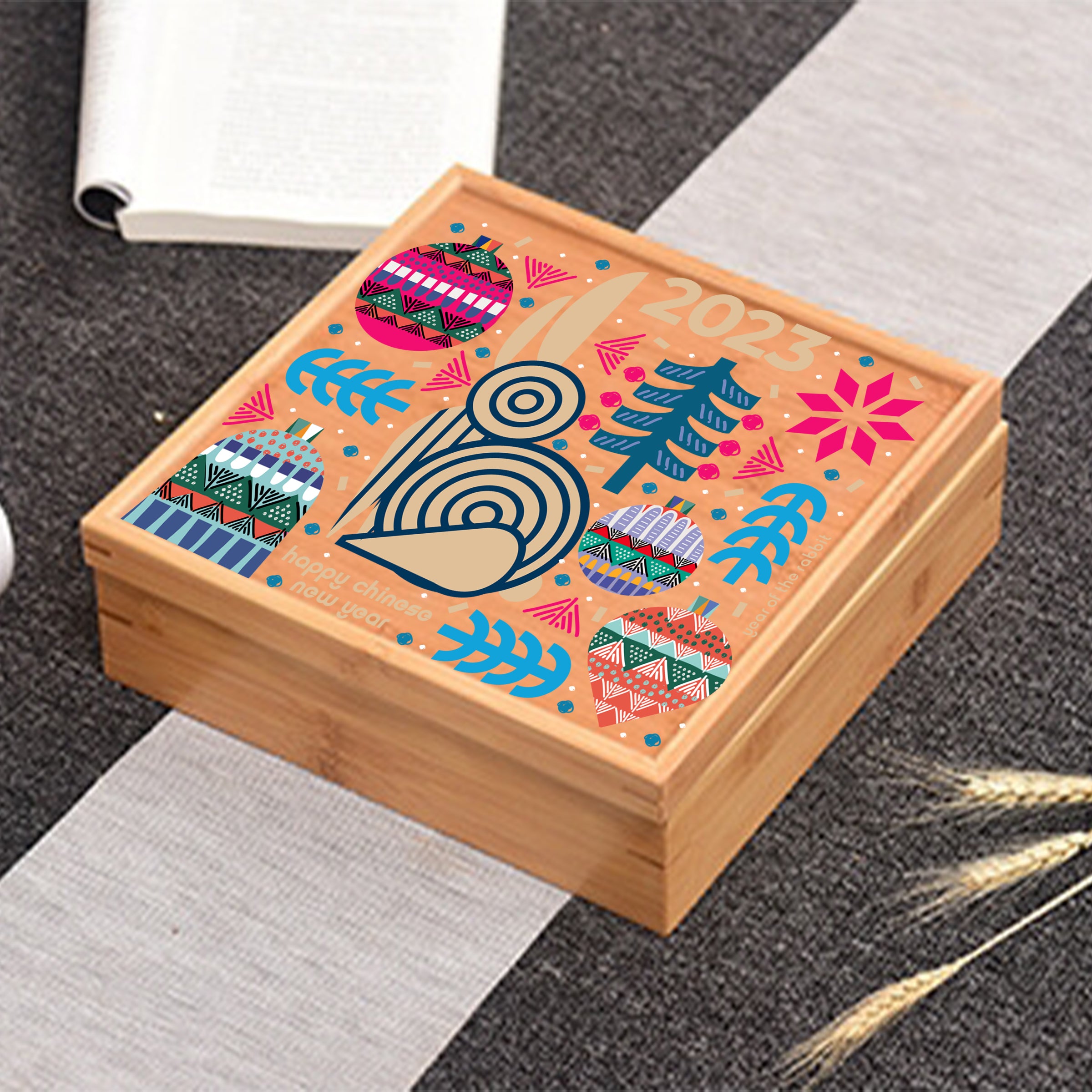 Customized New Year Storage Box | 企業定製新年禮品 客製木質新春全盒