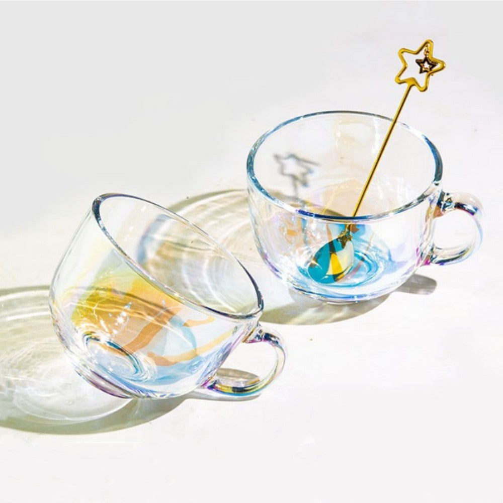【水樽杯子】炫彩玻璃杯情侶對杯 家用早餐杯 客製對杯禮盒套裝