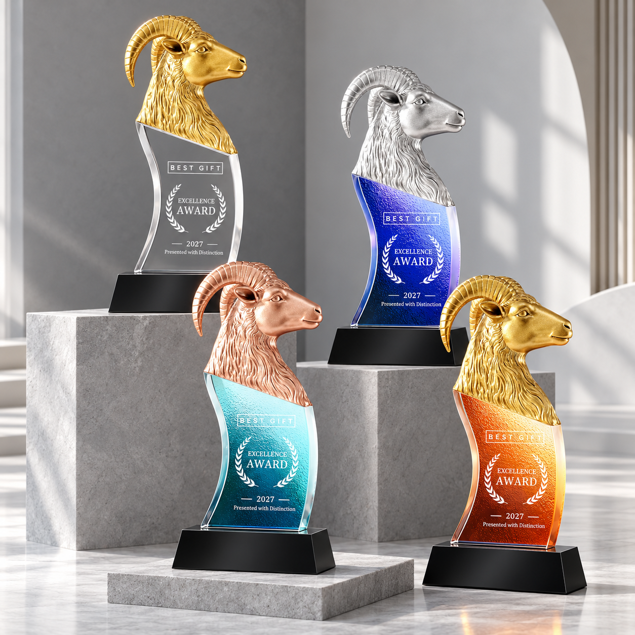 Sculpted Ram Head Award Trophy with Custom Branding | 立體羊頭造型獎杯 企業年度頒獎 傑出員工及合作夥伴嘉許禮品