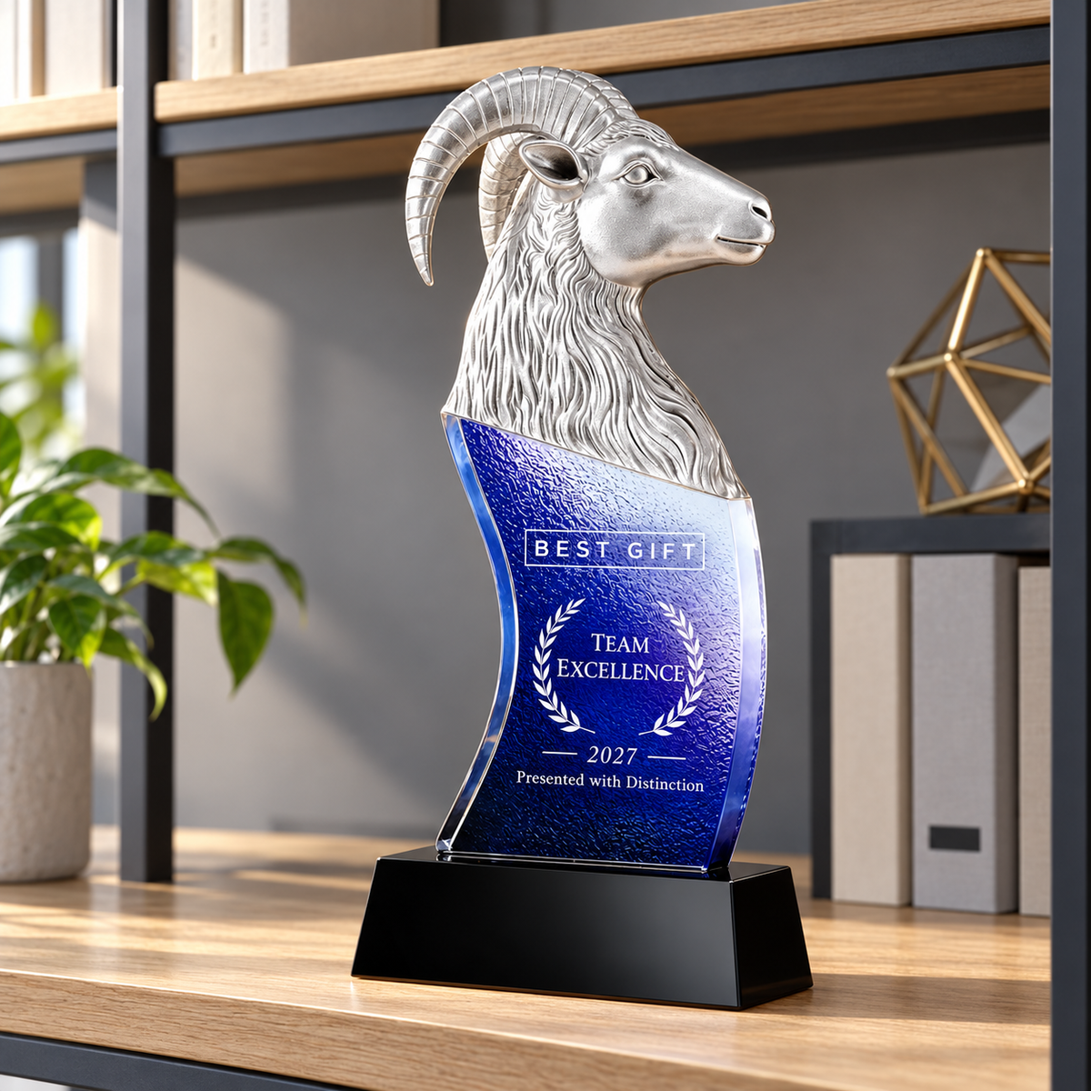 Sculpted Ram Head Award Trophy with Custom Branding | 立體羊頭造型獎杯 企業年度頒獎 傑出員工及合作夥伴嘉許禮品