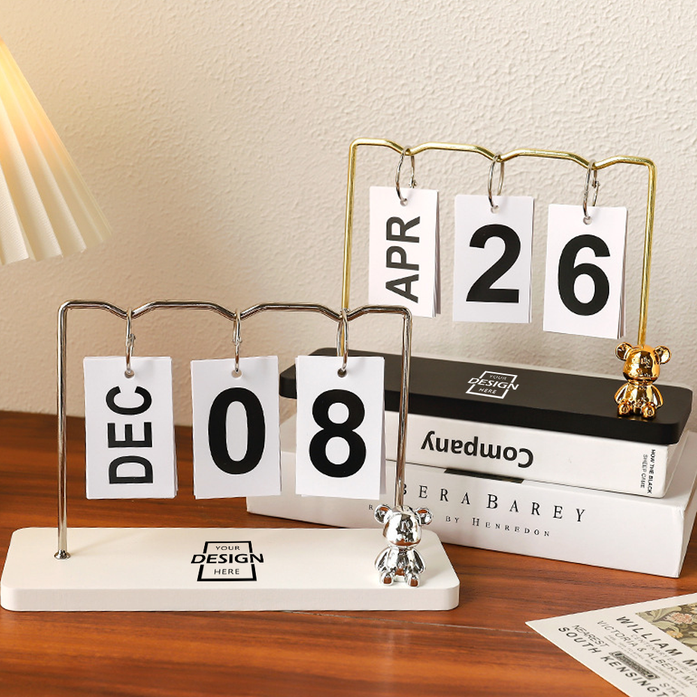 2026 New Year Cute Bear Metal Desk Calendar | 可愛小熊金屬日曆擺件