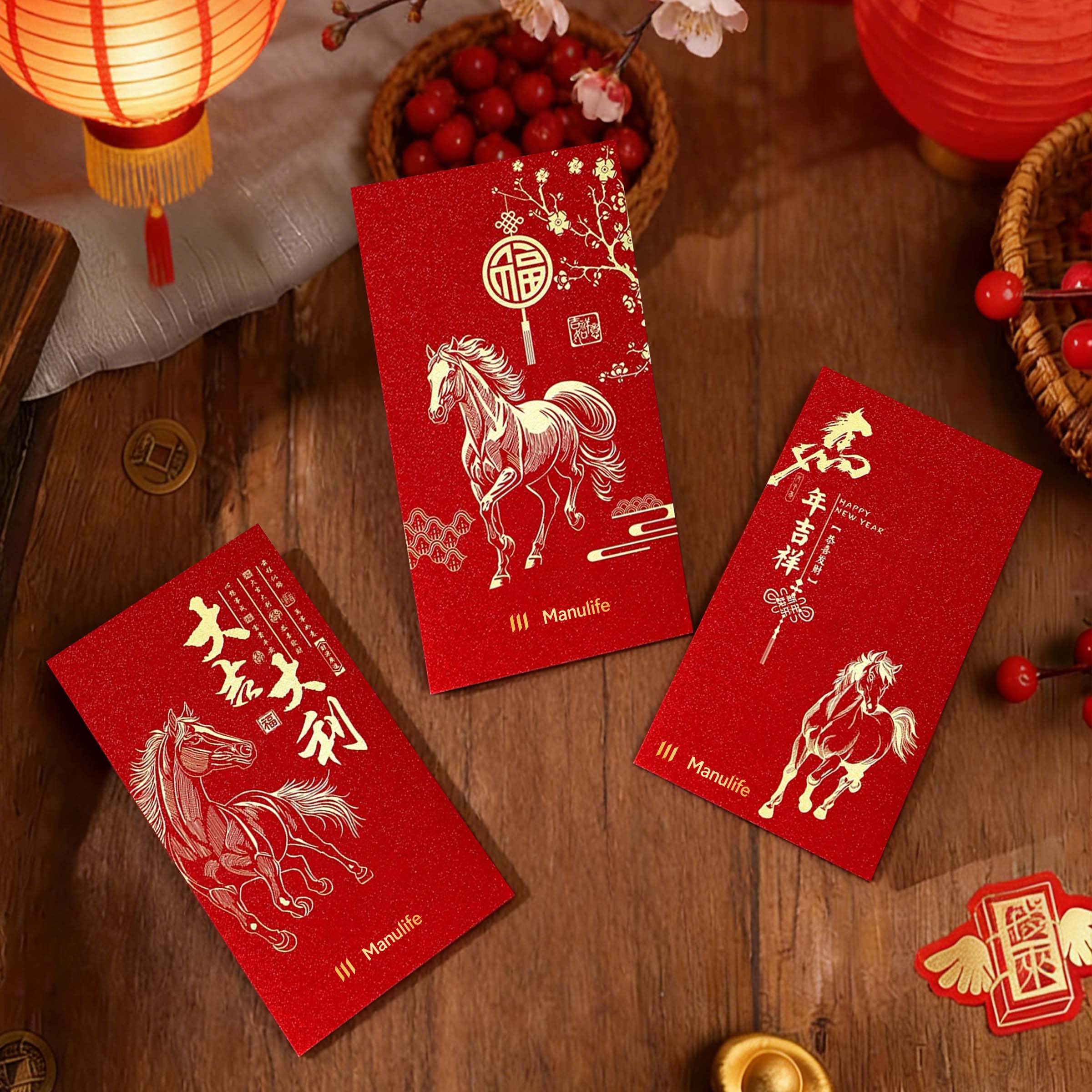 2026 CNY Printable And Customizable Red Envelopes | 2026新年馬年紅包 客製化利是封 燙金燙銀加印公司logo利是封