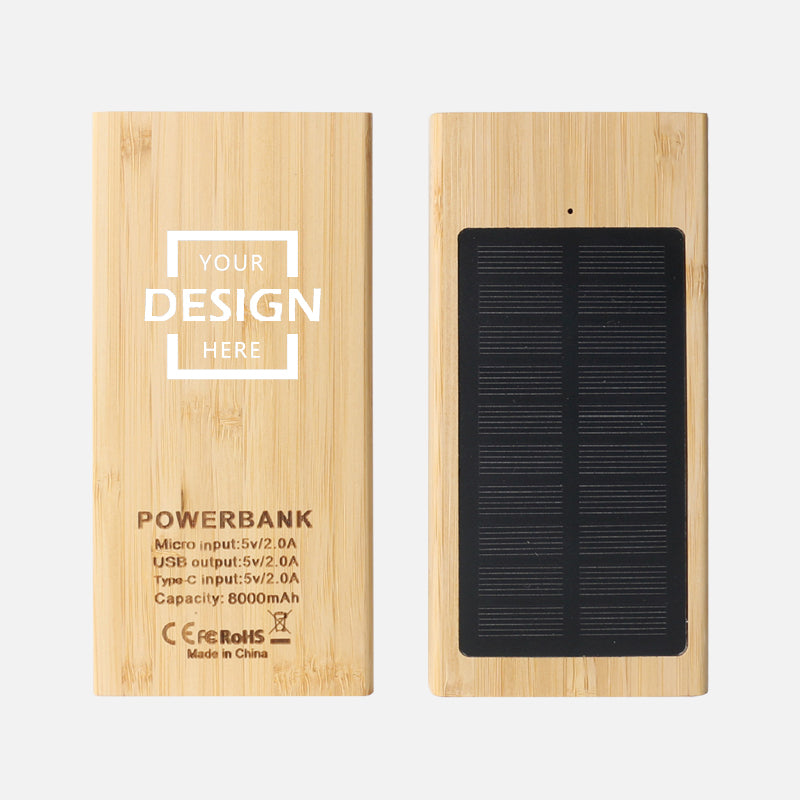 Environmentally friendly wooden solar power bank best gifts from hong kong