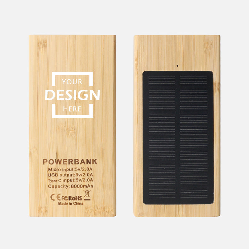 Environmentally friendly wooden solar power bank best gifts from hong kong BG28-30