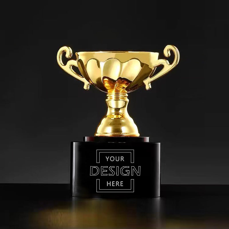 High quality custom made trophy holder[Crystal Award] Metal trophy three-color optional creative ribbon unique personality customization team