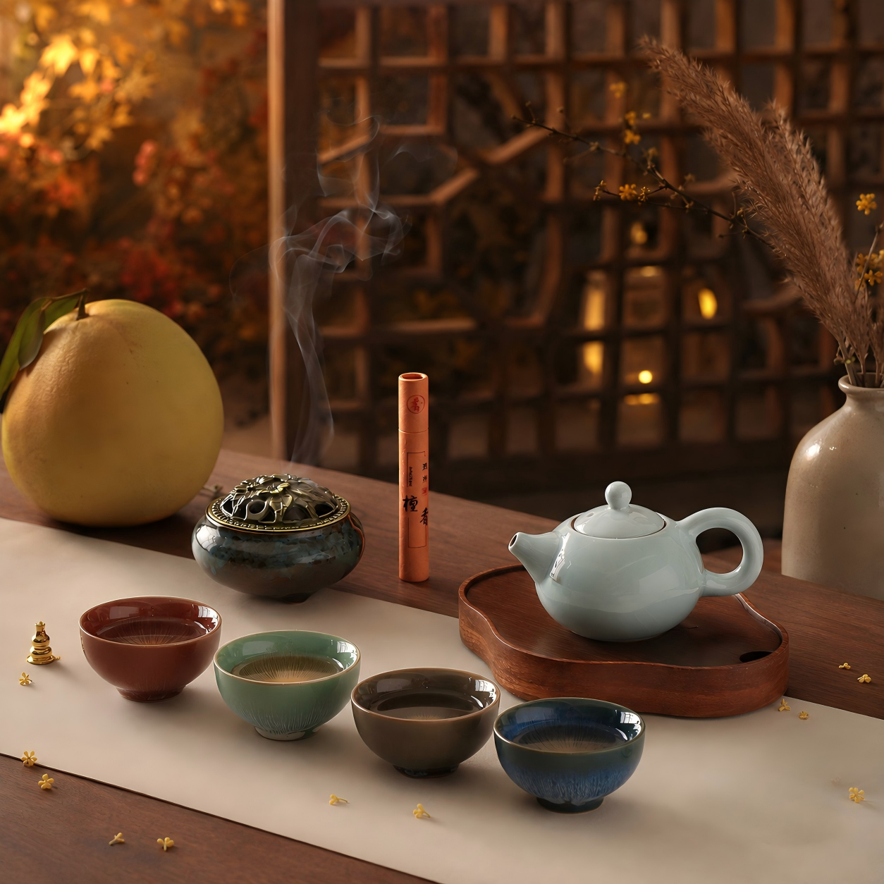Customized Mid-Autumn Tea Set Gift Box Chinese Teaware Festival Corporate Gift Ceramic Teapot Cup Set｜中秋茶具套裝訂製禮盒 中式茶器伴手禮 企業節慶送禮陶瓷茶具套裝