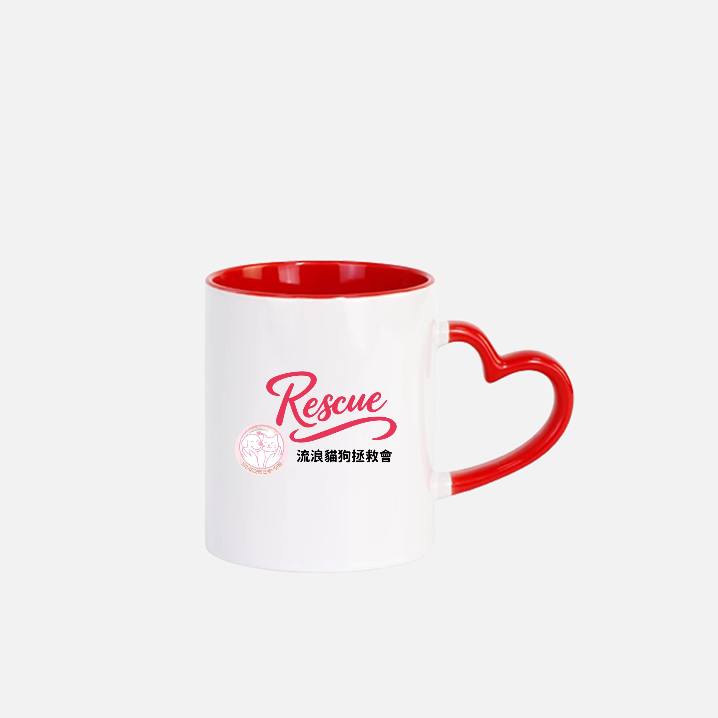 【Special Gift × Heart Handle Coated 】心形內彩把手馬克 情侶陶瓷水杯