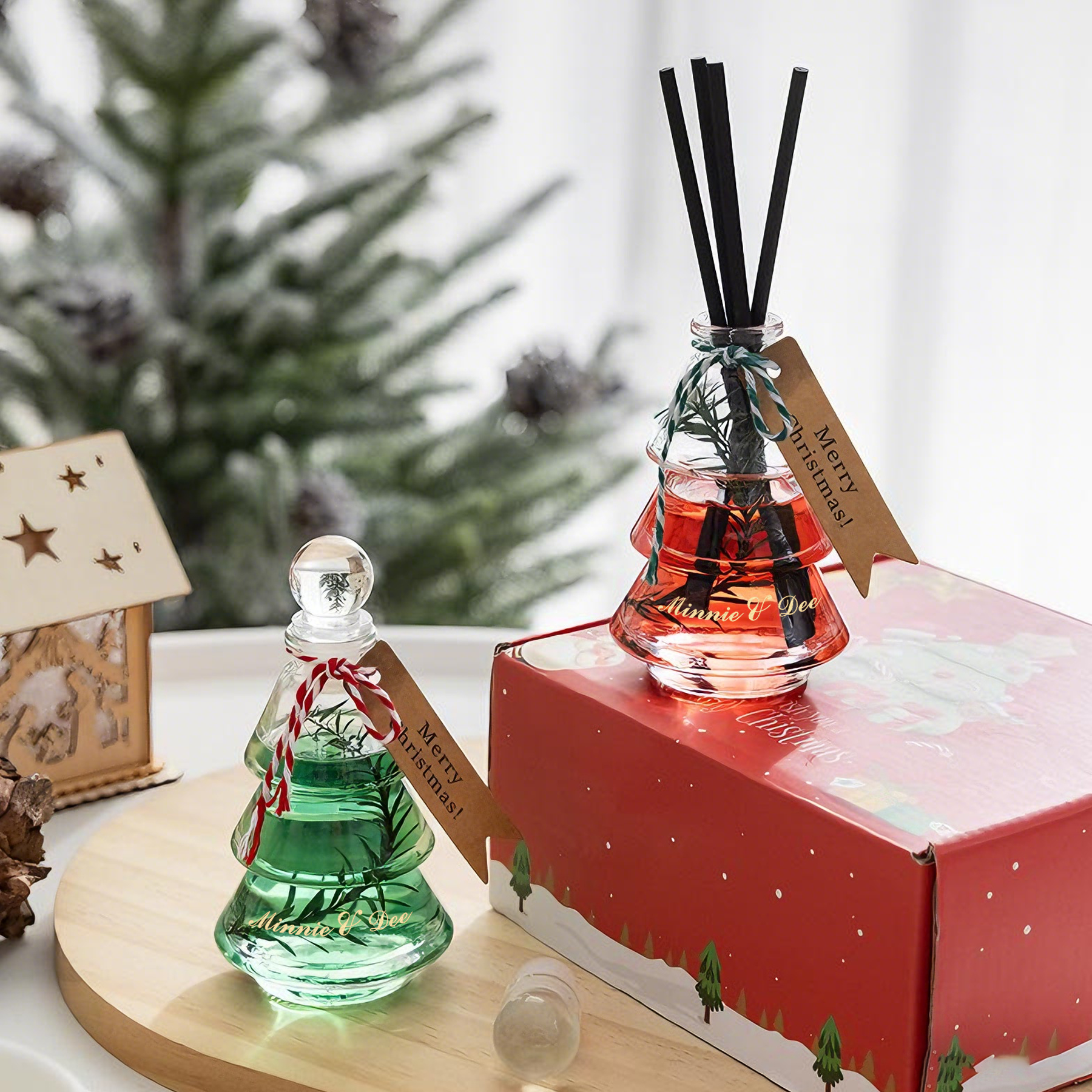 Customized Christmas Aroma Reed Diffuser | 訂製聖誕樹造型無火香薰禮盒