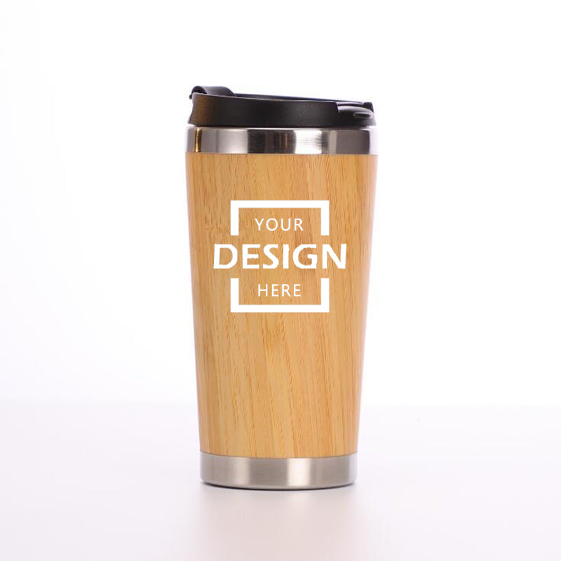 High quality custom wood cup Office coffee cup Stainless steel thermos cup