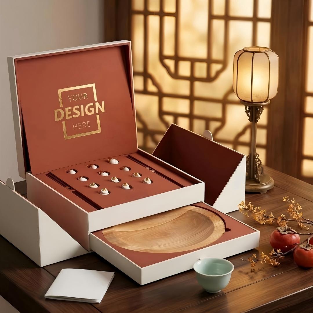 Fully Customized Mid-Autumn Chopsticks & Tableware Gift Box Premium Wooden Set Corporate Festival Gift｜中秋全訂製筷子餐具訂製禮盒 高端木質套裝 企業節慶伴手禮