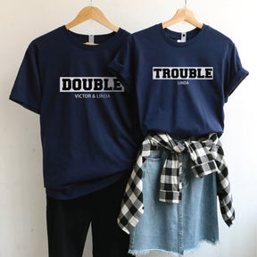 Free Color Matching Couple T-Shirt | 可自由配色情侶T-Shirt DOUBLE&TROUBLE