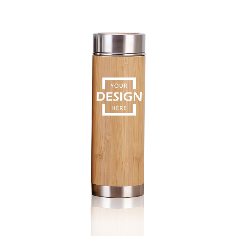 High quality Custom wood cup Office portable stainless steel thermos cup BG26-109