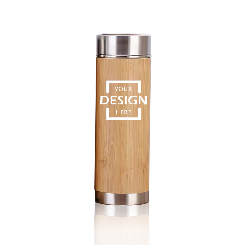 High quality Custom wood cup Office portable stainless steel thermos cup