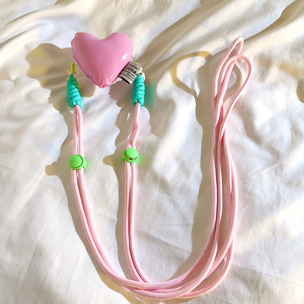 Dopamine Color Heart Phone Clip with Lanyard | 多巴胺立體愛心手機夾配挂繩 BG27-33